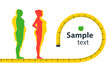© Margarita - Weight loss concept. The influence of diet on the weight of the person. Man and woman before and after diet and fitness. Blank space for your content, template.
