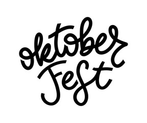 Wall Mural - Oktoberfest handwritten lettering. Oktoberfest typography vector design for greeting cards and poster. Beer Festival vector banner. Design template celebration. Vector illustration.