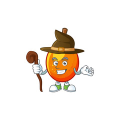 Sticker - Witch tropical jocote fruit cartoon for design