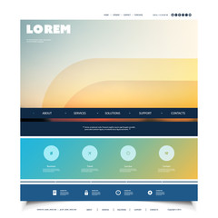 Wall Mural - Colorful Website Template for Your Business with Abstract Header Design