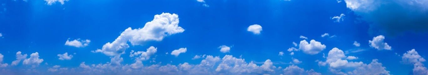 Wall Mural - ฺBlue sky with tiny clouds. Panorama