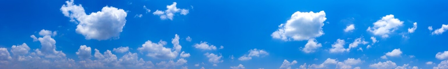 Wall Mural - ฺBlue sky with tiny clouds. Panorama