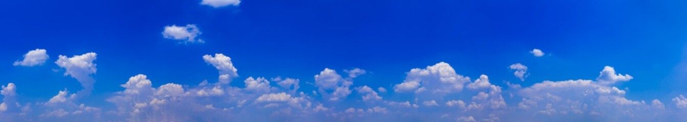 Wall Mural - Blue sky with tiny clouds. Panorama