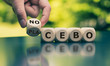 Nocebo or placebo? Hand turns a cube and changes the word 