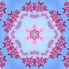 Abstract Pink And Blue Kaleidoscope Picture. Computer Generated Image
