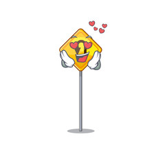 Sticker - In love u turn sign with a mascot