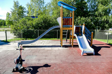 Children Playground In Park, In Sweden Scandinavia North Europe