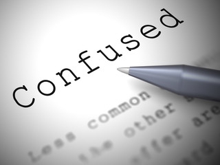 Wall Mural - confused definition concept meaning perplexing, bemused or clueless - 3d illustration