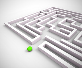 Wall Mural - confused by a maze and bewildered on solution - 3d illustration
