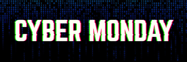 Binary banner for a cyber monday sale clearance