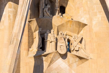 Wall Mural - Facade of Sangrada Familia church, Barcelona, Spain.