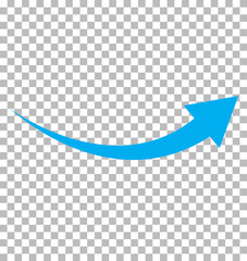 Wall Mural - blue arrow icon on transparent background. flat style. arrow logo concept. arrow icon for your web s