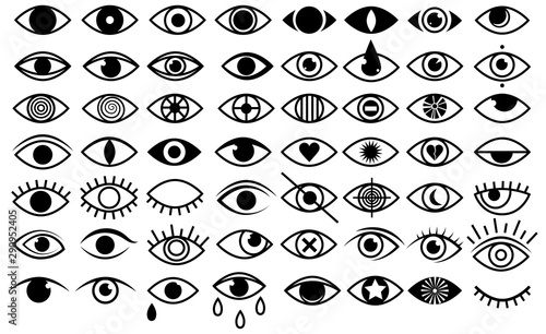 Fotomural Set of stylized eyes for logos