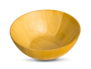 Wall Mural - Wooden bowl isolated on white background