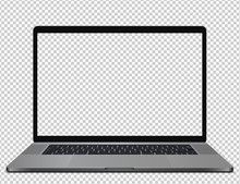 Realistic Laptop With Transparent Screen. Vector Template. Ideal For UI And UX