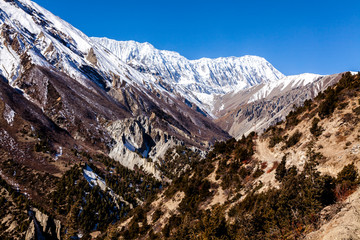 Canvas Print - Mount Tilicho Peak (height of 7,134m) Himalayas, Nepal, Annapurna conservation area