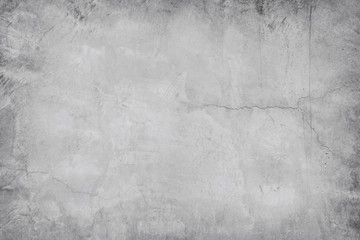 Wall Mural - old grungy texture, white grey color concrete cement wall with detail of rough stucco and crack for 