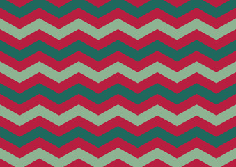 Canvas Print - Red  and Green Christmas Zig Zag Pattern