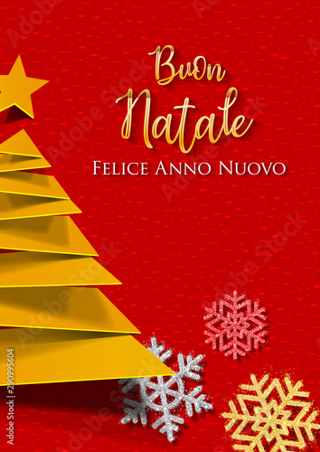Buon Natale Happy New Year.Italian Christmas Buon Natale And Happy New Year 2020 Greeting Card Buy This Stock Vector And Explore Similar Vectors At Adobe Stock Adobe Stock