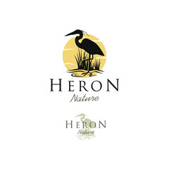 Wall Mural - Stork heron silhouette logo design - animal wildlife outdoor