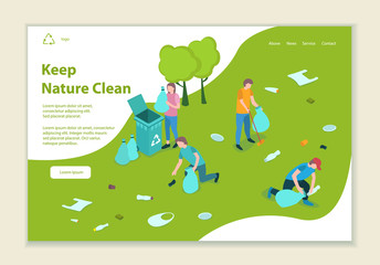 Concept of keep nature clean, website template