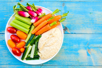 Sticker - Fresh Vegetable Crudite Platter With Hummus