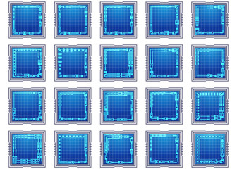 Sticker - A set of glowing HUD elements. Frame. Isolated on white background. Vector illustration.