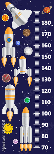 Cuadros en Lienzo Meter wall on a space theme. Vector illustration.
