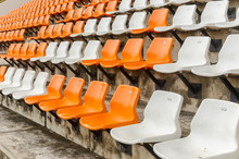 The Sport Seat Grandstand In An Empty Stadium.