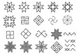 Set of old baltic Folk ancient Latvian symbols