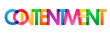 CONTENTMENT colorful rainbow typography banner