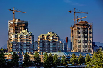 Wall Mural - New construction of Apartment Buildings on the waterfront in Downtown  of New Westminster city    