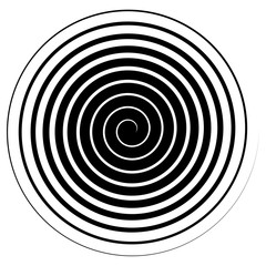 Aufkleber - Abstract spiral, twist. Radial swirl, twirl curvy, wavy lines element. Circular, concentric loop pattern. Revolve, whirl design. Whirlwind, whirlpool illustration