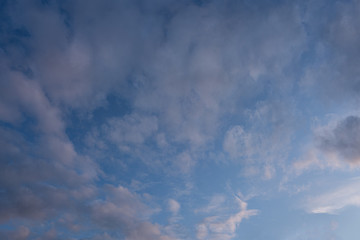 dramatic cloudy sunset sky blue hour abstract background