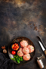 Canvas Print - raw cutlets