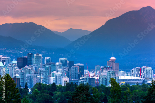 Fotomural Vancouver city skyline, British Columbia, Canada