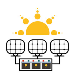 Sticker - solar panel energy with recycling arrows vector illustration