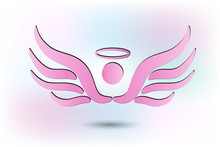 Pink Angel Logo Vector Image