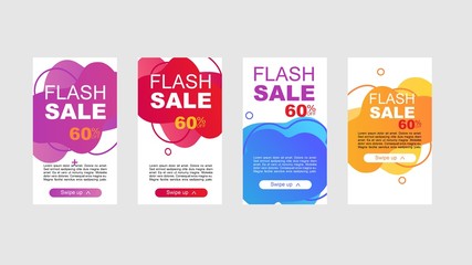 Wall Mural - Dynamic modern fluid mobile for flash sale banners. Sale banner template design.vector illustration
