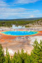 Grand Prismatic Spring In Yellowstone National Park, Wyoming, USA