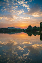 Poster - Evening glow in the sky and water