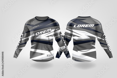 Download T Shirt Sport Design Template Long Sleeve Soccer Jersey Mockup For Football Club Uniform Front And Back View Motocross Jersey Mtb Jersey Stock Vector Adobe Stock