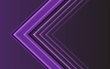Wall Mural - Abstract purple light arrow direction on dark design modern futuristic background vector illustration.