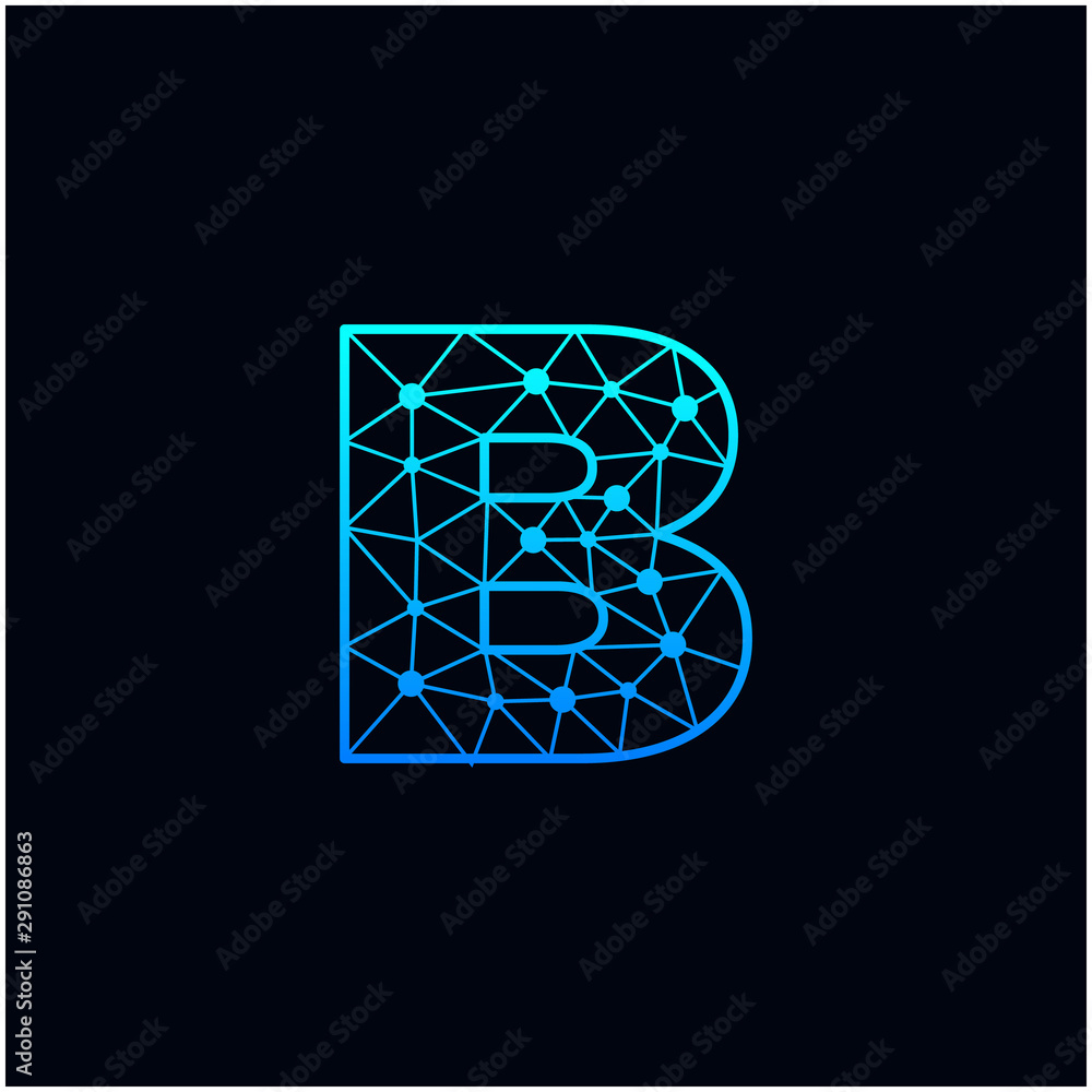 Letter B Logo Design Template. Network Connection Artificial ...