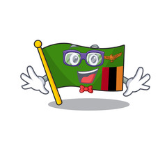 Wall Mural - Geek flag zambia shape with the cartoon