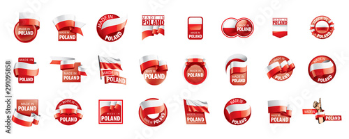 Cuadros en Lienzo Poland flag, vector illustration on a white background