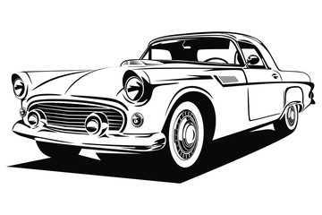 Classic vector retro vintage custom car design