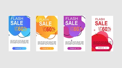 Wall Mural - Dynamic modern fluid mobile for flash sale banners. Sale banner template design.vector illustration