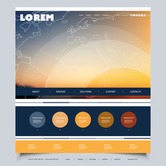 Wall Mural - Colorful Website Template for Your Business with Abstract Header Design
