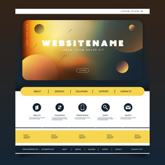 Wall Mural - Colorful Website Template for Your Business with Abstract Header Design